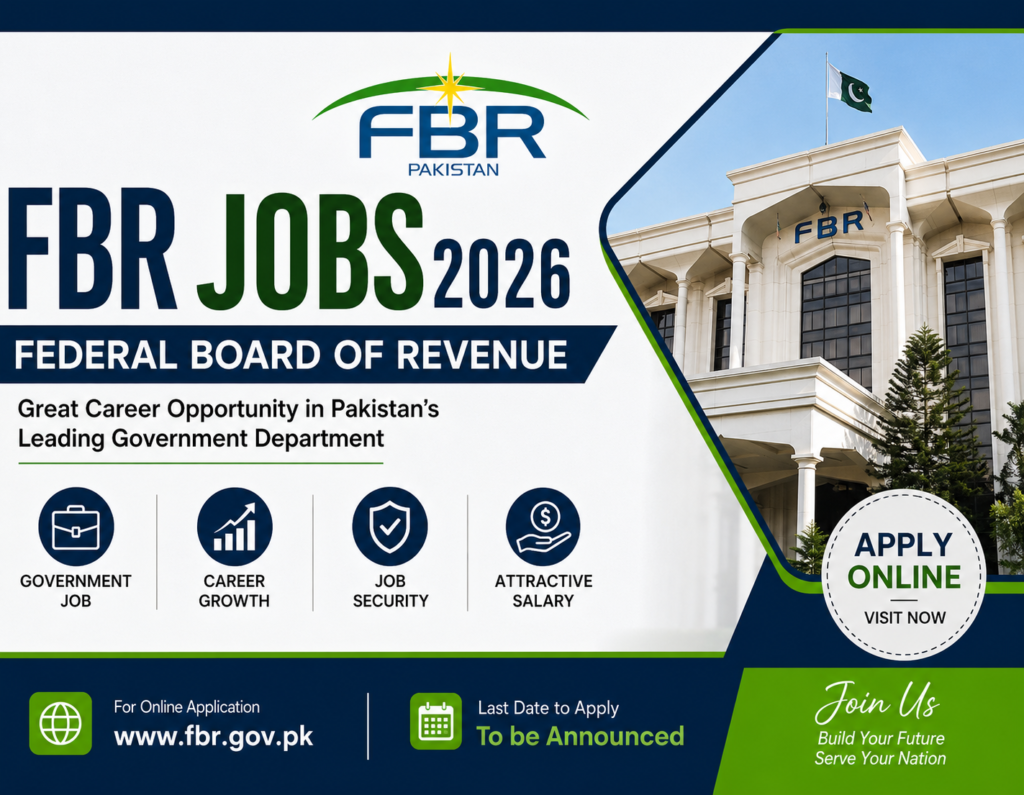New FBR Jobs 2026 in Pakistan-Apply Online for Latest Vacancies