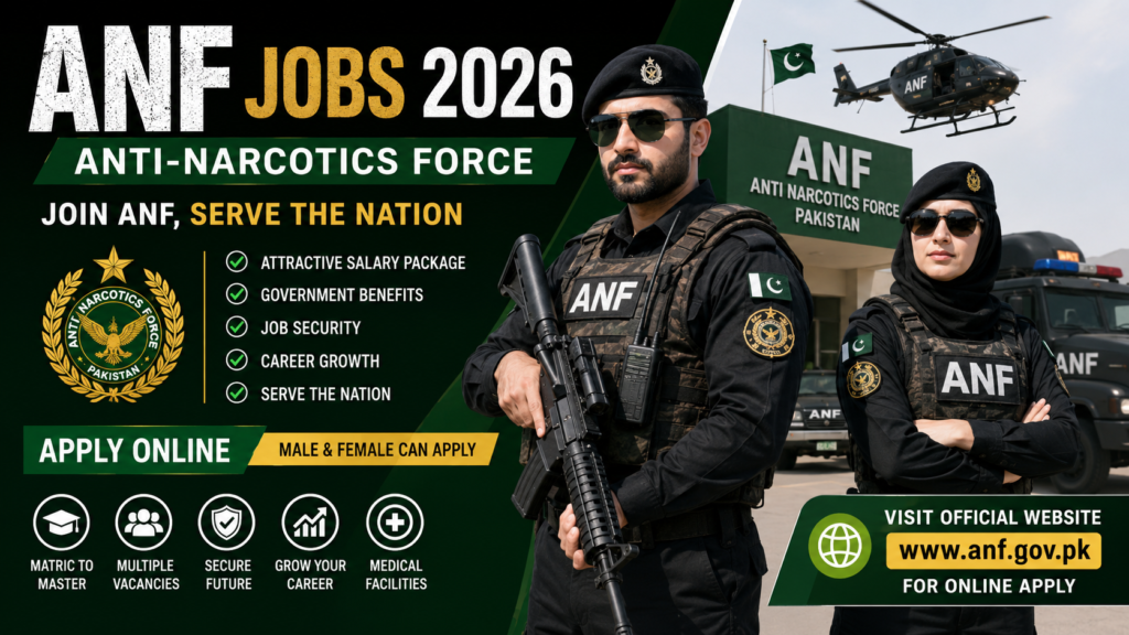 ANF Jobs 2026 in Pakistan – Apply Online for Latest Anti-Narcotics Force Vacancies